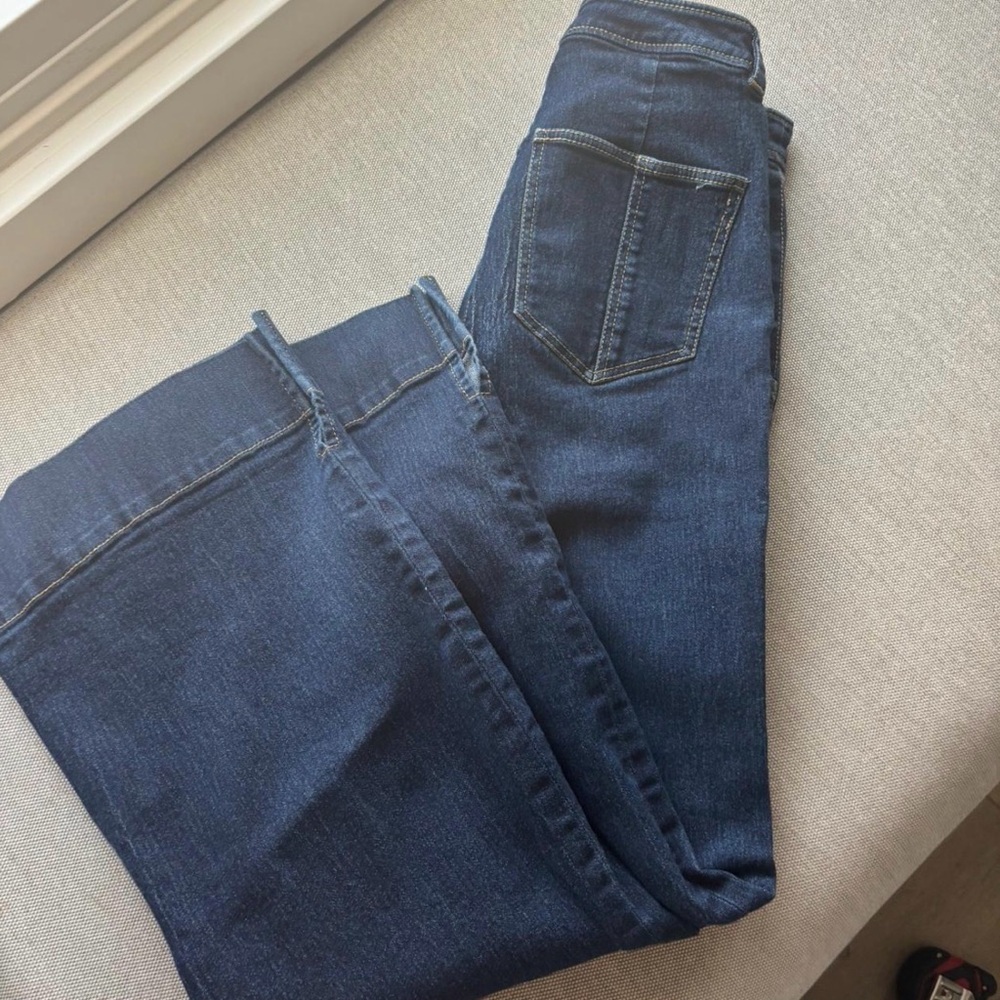 cinq a sept Dark Blue High-Rise Jeans with Front Seam Detail - Picture 3 of 5